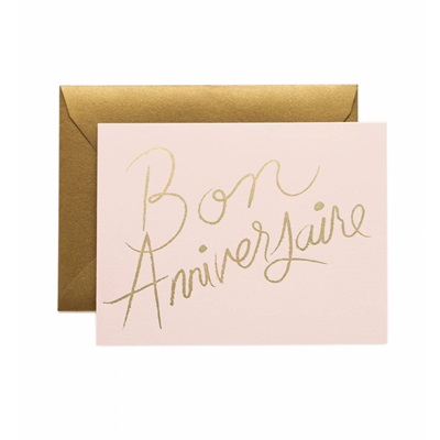 Carte Bon Anniversaire Rose Et Or Buk Nola