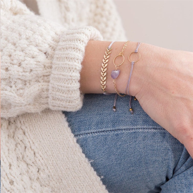 Lavender leaf bracelet Si Simple